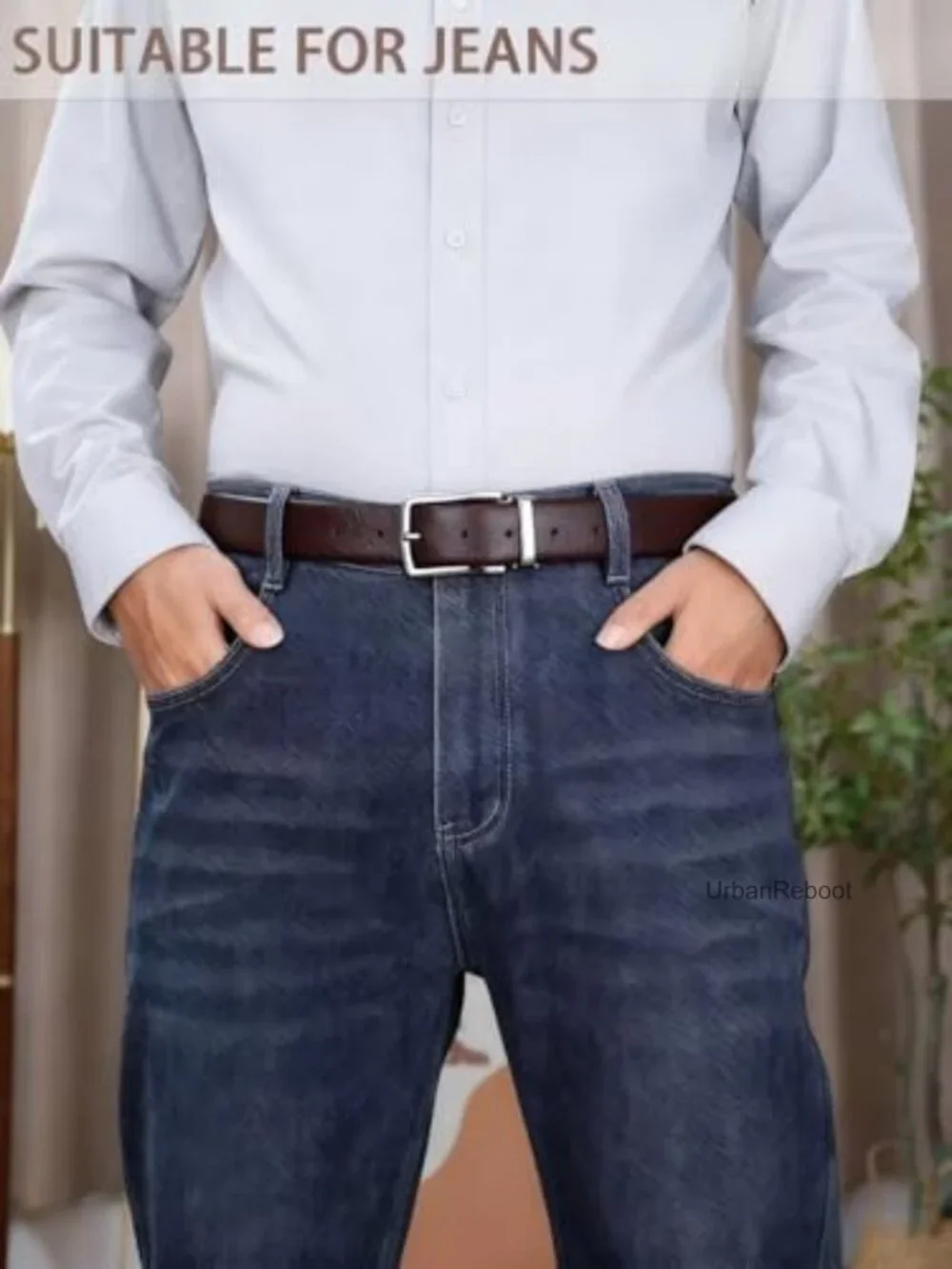 Men's Genuine Leather Dress Belt 1.38